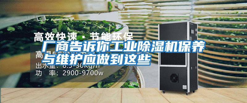 廠商告訴你工業(yè)除濕機保養(yǎng)與維護應做到這些