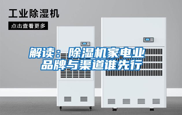 解讀：除濕機家電業 品牌與渠道誰先行