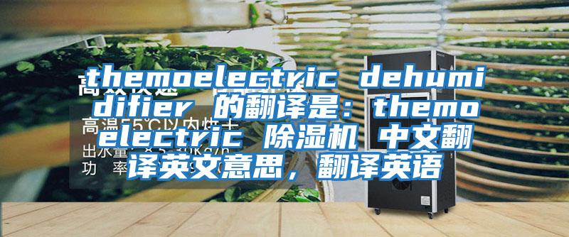 themoelectric dehumidifier 的翻譯是:themoelectric 除濕機(jī) 中文翻譯英文意思,翻譯英語