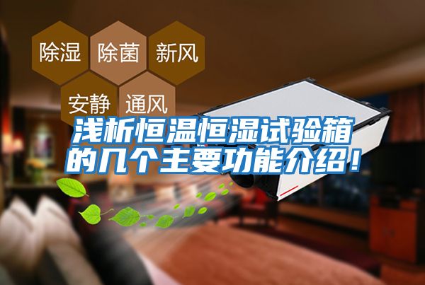 淺析恒溫恒濕試驗箱的幾個主要功能介紹！